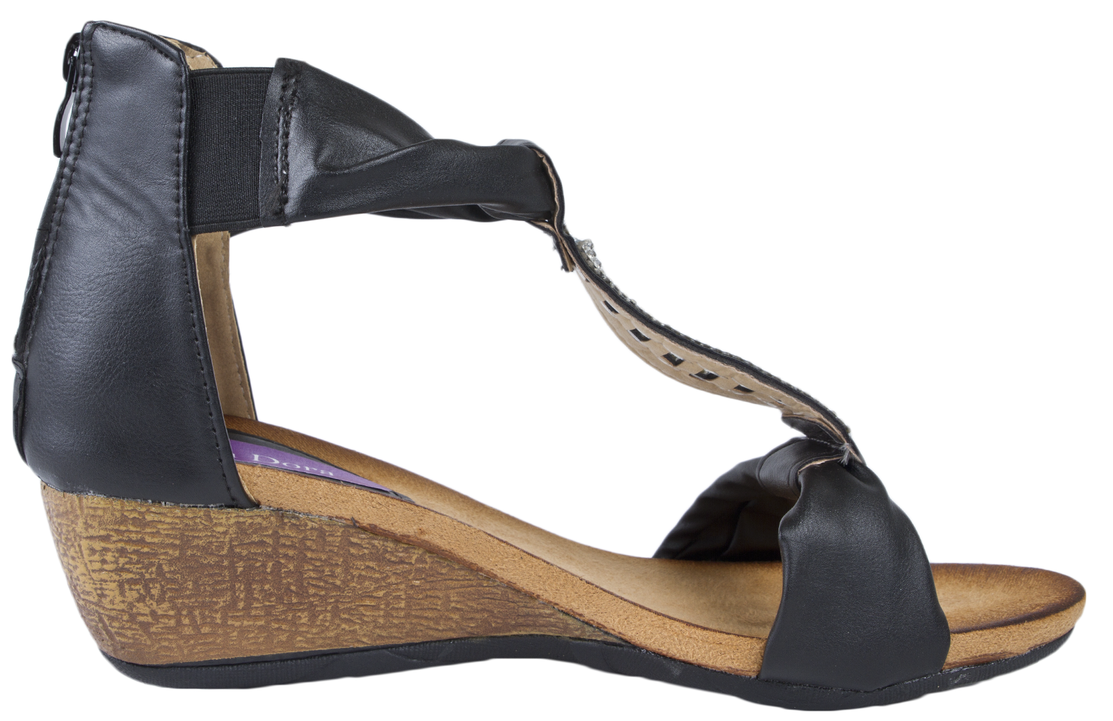 Womens T Bar Summer Sandals Low Wedges Heels Ladies Wedge Comfortable Shoes Size eBay